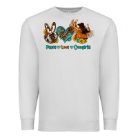 Dove Grey peace love cowgirls Premium Sweatshirt - OliviaCreatesArt