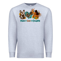 Heather Grey peace love cowgirls Premium Sweatshirt - OliviaCreatesArt