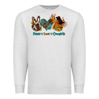 Oatmeal Heather peace love cowgirls Premium Sweatshirt - OliviaCreatesArt