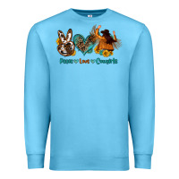 Ocean Blue peace love cowgirls Premium Sweatshirt - OliviaCreatesArt