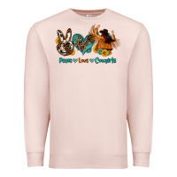Pale Pink peace love cowgirls Premium Sweatshirt - OliviaCreatesArt