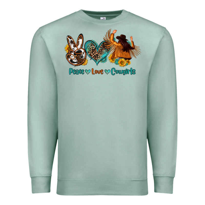 Peace Love Cowgirls Premium Sweatshirt by OliviaCreatesArt | Teevron