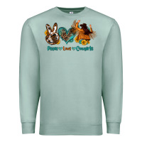 Seafoam peace love cowgirls Premium Sweatshirt - OliviaCreatesArt