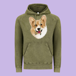 Corgi Vintage Hoodie Designed By Jasminsmagicworld