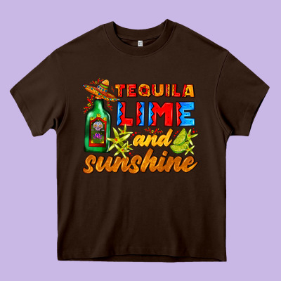 Tequila Lime And Sunshine Heavy Core Tee Designed By Adodesignshop