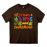 Chocolate Brown tequila lime and sunshine Heavy Core Tee - AdoDesignShop