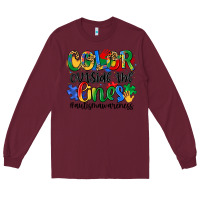 Burgundy color outside the lines Long Sleeve Tee - Artiststas