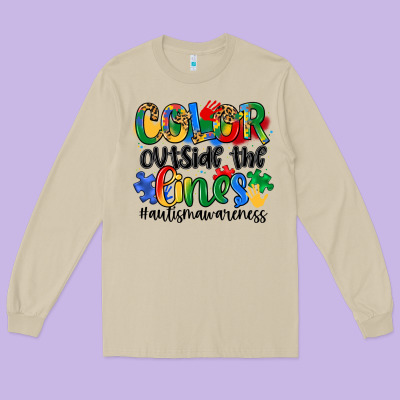 Color Outside The Lines Long Sleeve Tee Designed By Artiststas