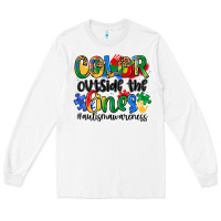 White color outside the lines Long Sleeve Tee - Artiststas