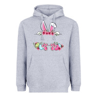 Heather Grey Easter bunny name frame Heavyweight Hoodie - OliviaCreatesArt
