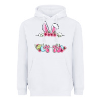 White Easter bunny name frame Heavyweight Hoodie - OliviaCreatesArt