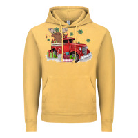 Vintage Mustard christmas truck Vintage Hoodie - MaliasSmallBusiness