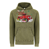 Vintage Olive christmas truck Vintage Hoodie - MaliasSmallBusiness