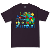 Plum it's okay to be different elephant autism awareness Premium Tee - BarkalooDesign