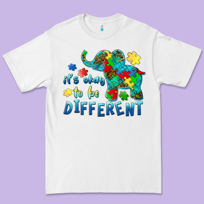 It's Okay To Be Different Elephant Autism Awareness Premium Tee Designed By Barkaloodesign