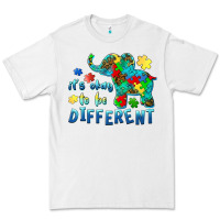 White it's okay to be different elephant autism awareness Premium Tee - BarkalooDesign