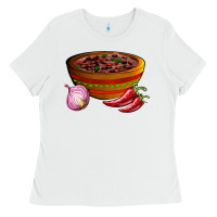 White chilli con carne Ladies Tee - AdoDesignShop