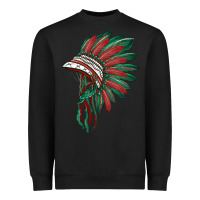 American Flag Indian Headdress Heavyweight Sweatshirt | Teevron