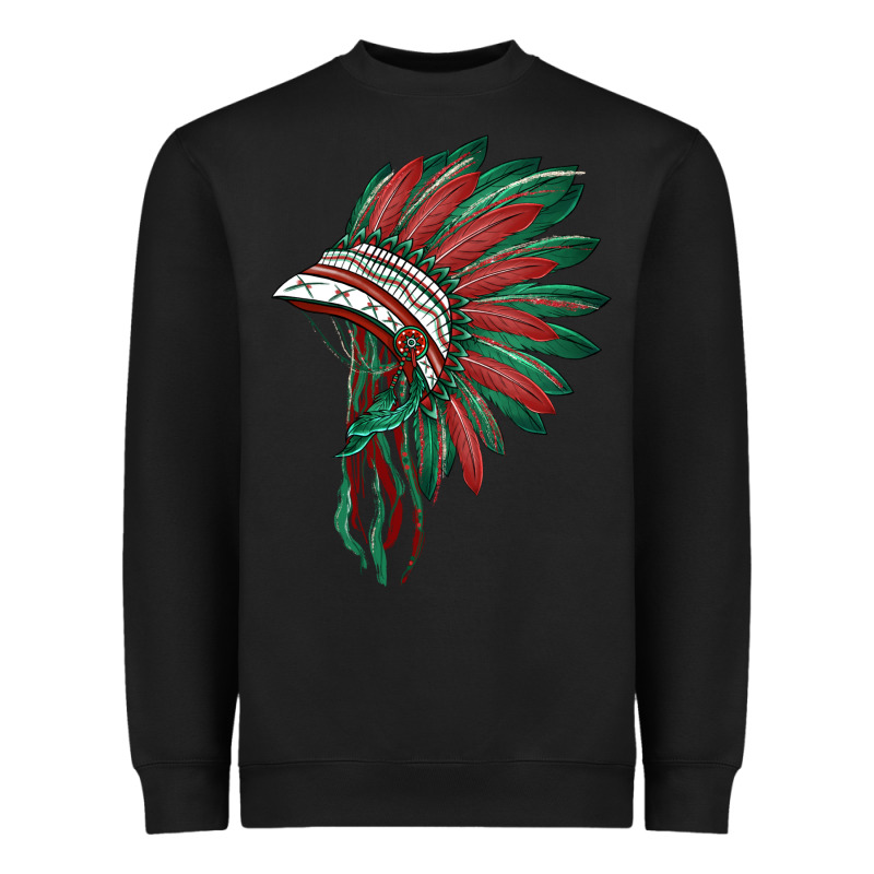 American Flag Indian Headdress Heavyweight Sweatshirt by BarkalooDesign | Teevron