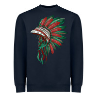 Navy american flag indian headdress Heavyweight Sweatshirt - BarkalooDesign