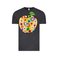 Vintage Black colorful flora apple teacher Vintage Tee - NancyCooperArtShop