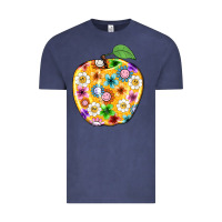 Vintage Denim colorful flora apple teacher Vintage Tee - NancyCooperArtShop