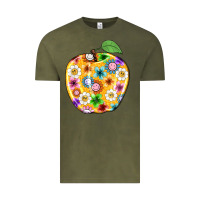 Vintage Olive colorful flora apple teacher Vintage Tee - NancyCooperArtShop