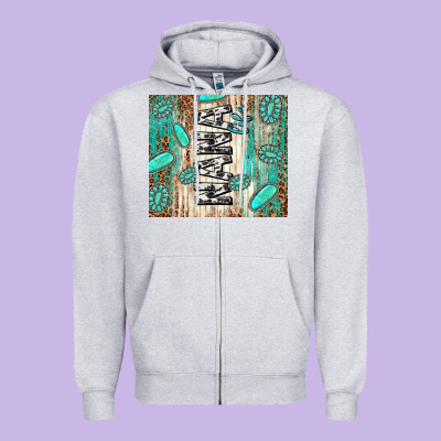 Nana Life Glitter Leopard Zipper Hoodie Designed By Tumblerdesignbyshophia