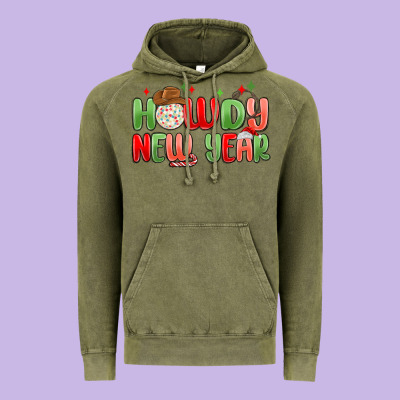 Howdy New Year Vintage Hoodie Designed By Maliassmallbusiness