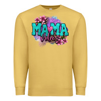Antique Gold mama vibes floral Premium Sweatshirt - OliviaCreatesArt