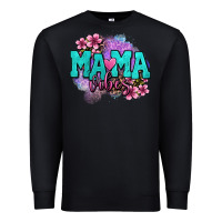 Black mama vibes floral Premium Sweatshirt - OliviaCreatesArt