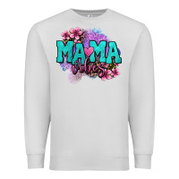 Dove Grey mama vibes floral Premium Sweatshirt - OliviaCreatesArt