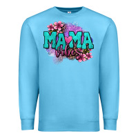 Ocean Blue mama vibes floral Premium Sweatshirt - OliviaCreatesArt