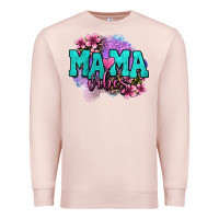 Pale Pink mama vibes floral Premium Sweatshirt - OliviaCreatesArt