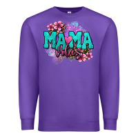 Purple mama vibes floral Premium Sweatshirt - OliviaCreatesArt