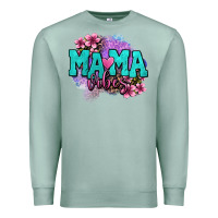 Seafoam mama vibes floral Premium Sweatshirt - OliviaCreatesArt