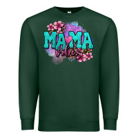 Sports Green mama vibes floral Premium Sweatshirt - OliviaCreatesArt