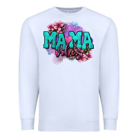 White mama vibes floral Premium Sweatshirt - OliviaCreatesArt