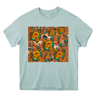 Arona sunflower turquoise leopard cowhide horseshoe Heavy Core Tee - Artiststas