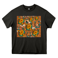 Asphalt sunflower turquoise leopard cowhide horseshoe Heavy Core Tee - Artiststas