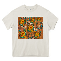 Sunflower Turquoise Leopard Cowhide Horseshoe Heavy Core Tee | Teevron
