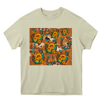 Mossy sunflower turquoise leopard cowhide horseshoe Heavy Core Tee - Artiststas