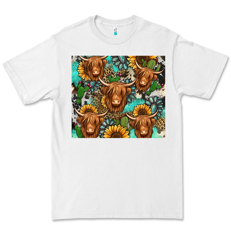 Long Haired Shaggy Cow Western Premium Tee by Jasminsmagicworld | Teevron