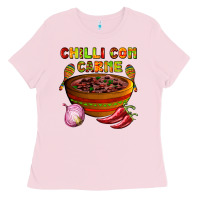 Bubblegum Pink chilli con carne  with chilli pepper Ladies Tee - AdoDesignShop