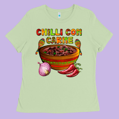 Chilli Con Carne  With Chilli Pepper Ladies Tee Designed By Adodesignshop