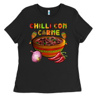 Black chilli con carne  with chilli pepper Ladies Tee - AdoDesignShop