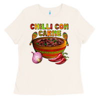 Bone chilli con carne  with chilli pepper Ladies Tee - AdoDesignShop