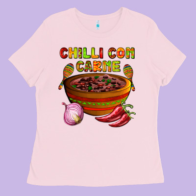 Chilli Con Carne  With Chilli Pepper Ladies Tee Designed By Adodesignshop