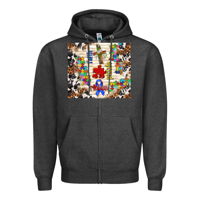 Faith Puzzle Ribbon Zipper Hoodie by TumblerDesignByShophia | Teevron