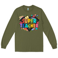 Army Green super teacher Long Sleeve Tee - Artiststas